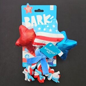 BARK by Barkbox Yankee Doodle Star Squeaker Dog Toy XS/S 0-20lbs New